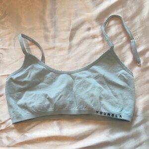 YoungLA Pale Blue Ribbed Crop Bralette